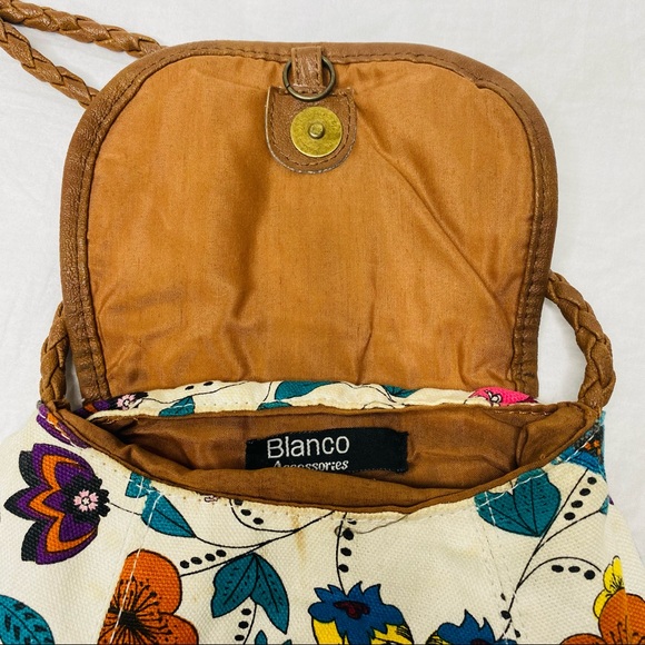 Blanco crossbody small tan floral bag ladies. - Picture 6 of 11